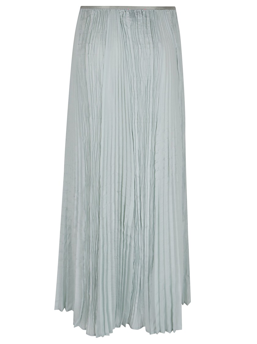 Shop Forte Forte Aqua Blue Ecoviscose Pleated A-line Skirt In Grey