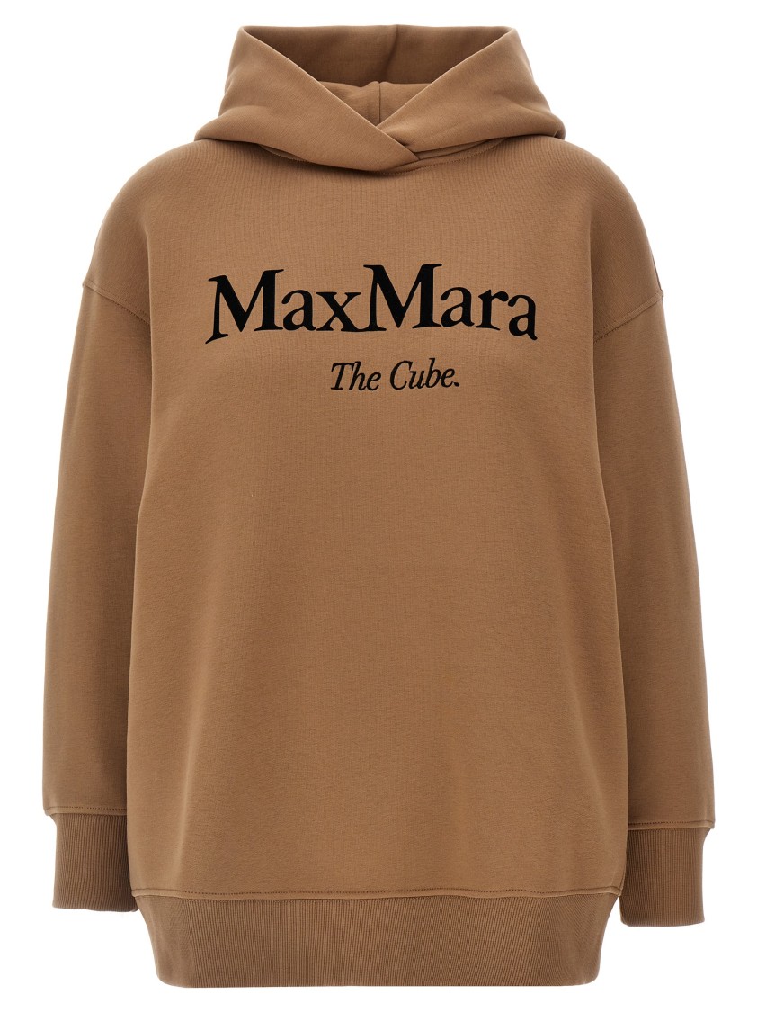 Max Mara Cotton Blend Oversized Sweatshirt In Brown