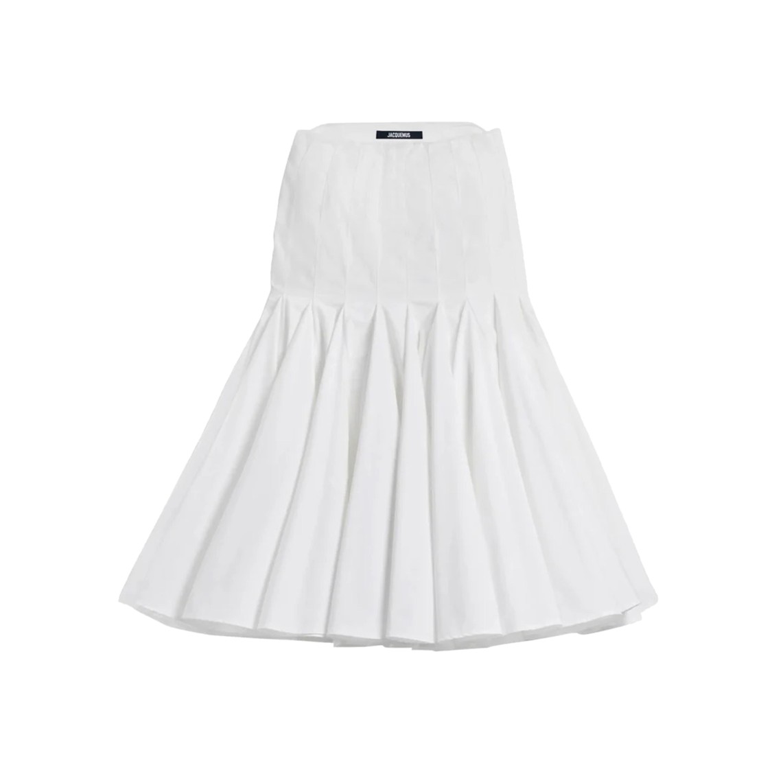 Jacquemus Flared High-waisted Midi Skirt With Distinctive Metal Loop