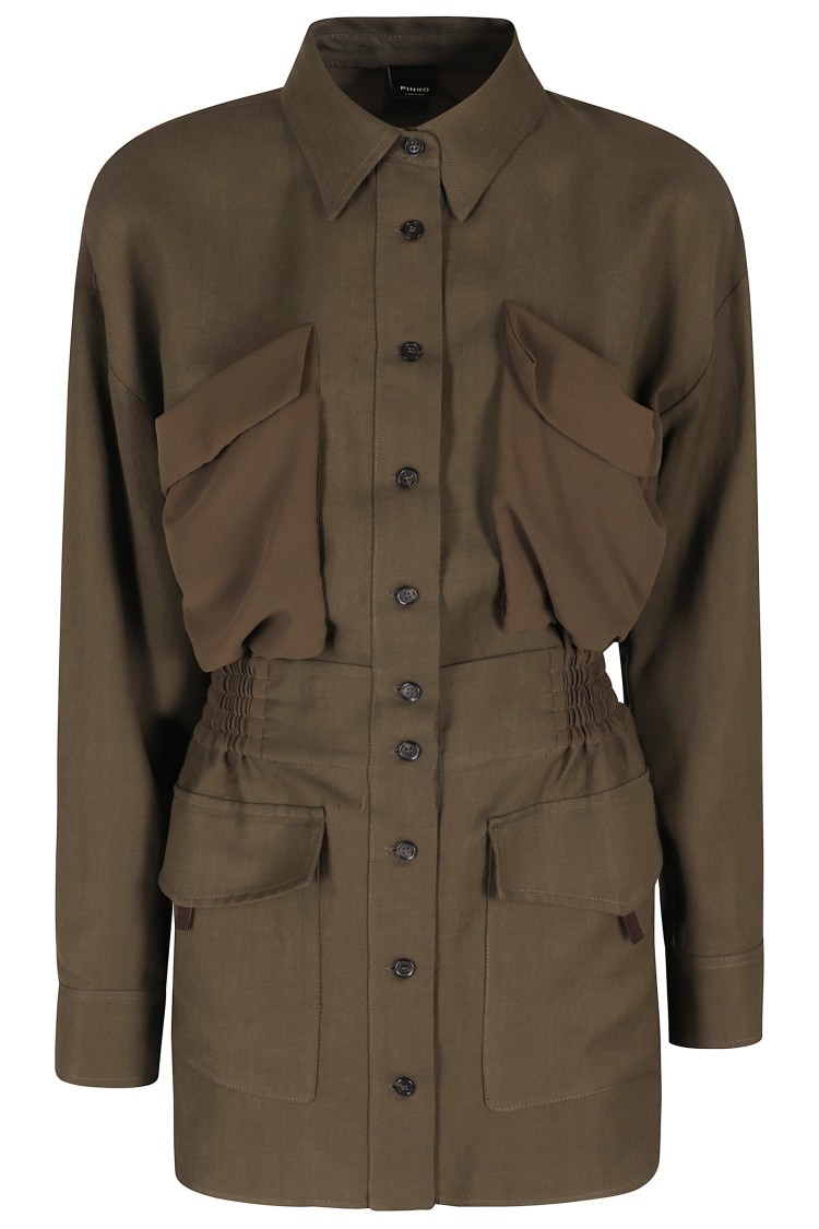 Shop Pinko Oramai Overshirt Jacket - Military Green