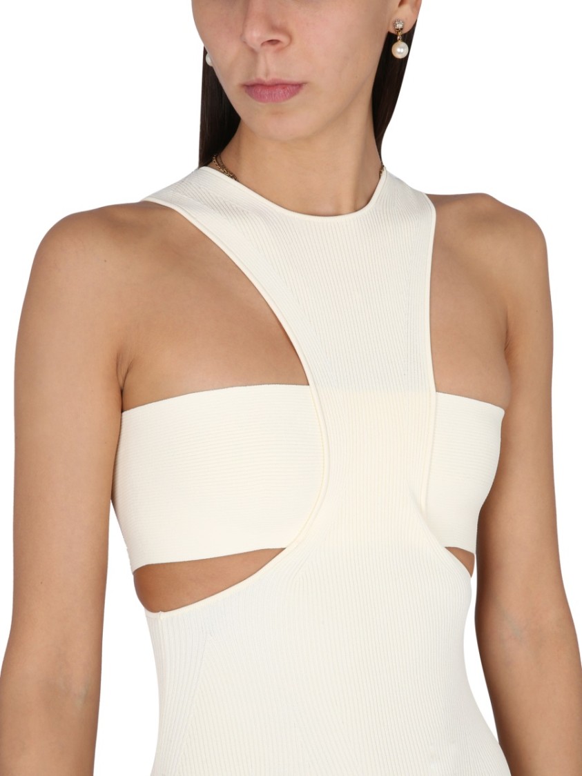 Shop Alexander Mcqueen Dress With Harness In Neutrals
