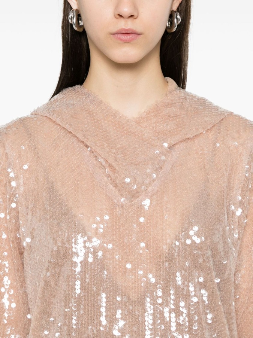 Giuseppe Di Morabito Relaxed Silhouette Mini Dress With Hood In Neutral