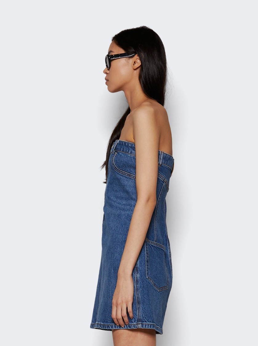 Alexander Wang Stretch Denim Tube Dress Deep Blue In Blue