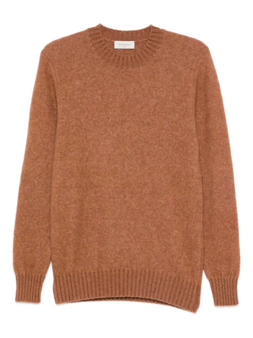 Piacenza 1733 Long Sleeve Crew-neck Sweater In Brown