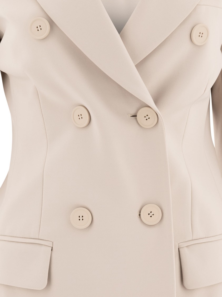 Max Mara Beige Tailored Double-breasted Jacket In White