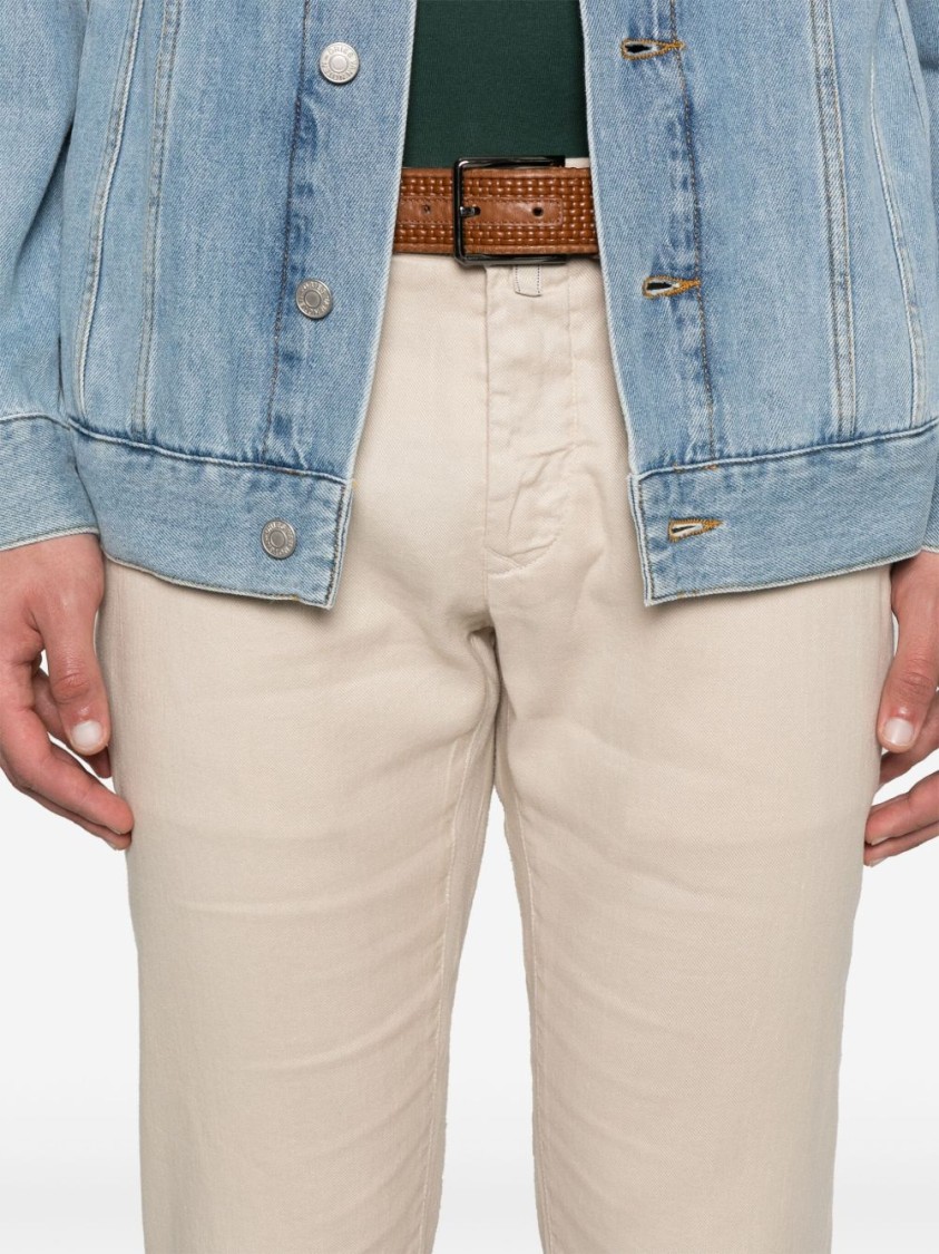 Jacob Cohen Almond Beige Tailored Jeans With Modern Fit And Functional Pockets