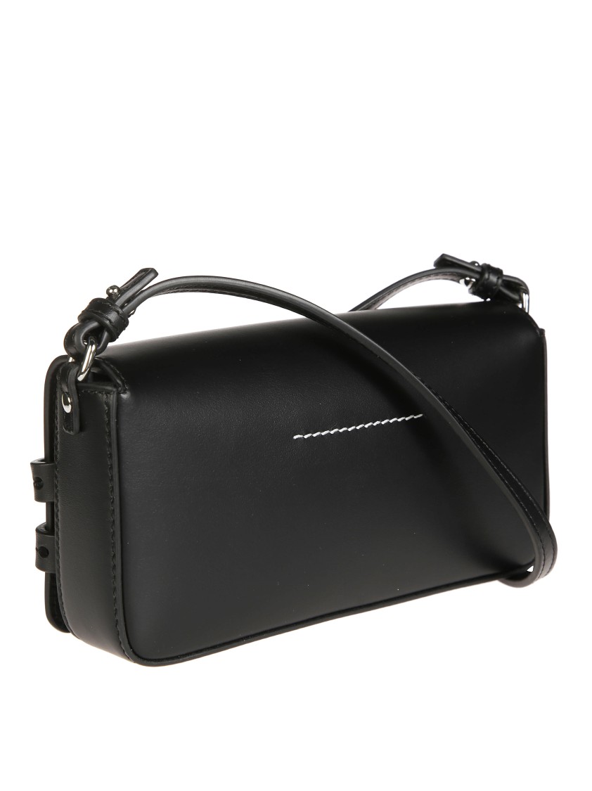 Mm6 Maison Margiela Mm6 By Maison Margiela Crossbody Bag With Design And Adjustable Strap In Black