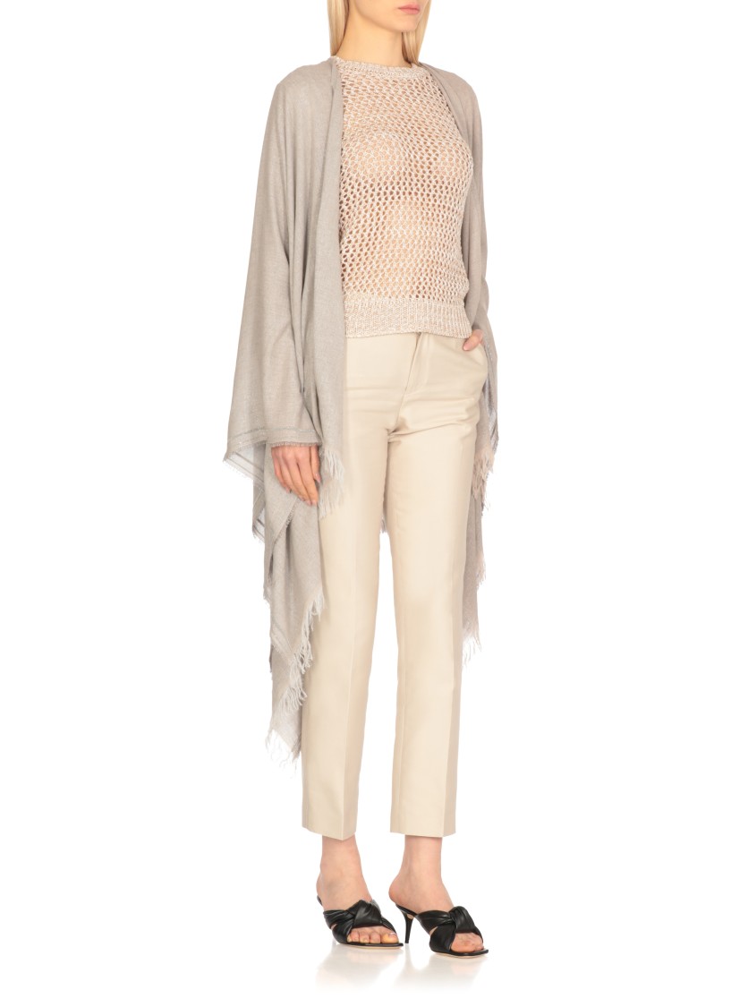 Shop Fabiana Filippi Grey Viscose Cape