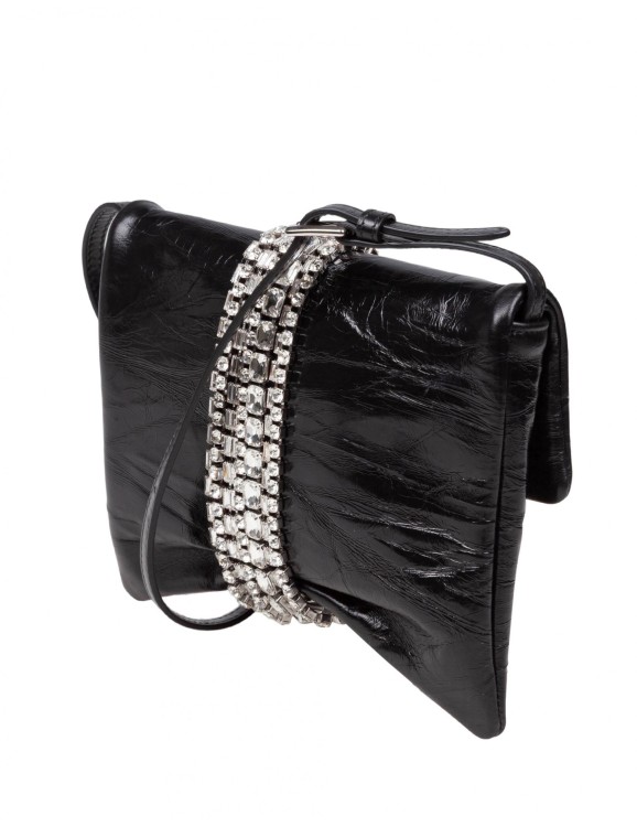 Jimmy Choo Zandra Clutch Bag In Black Metallic Leather | THE