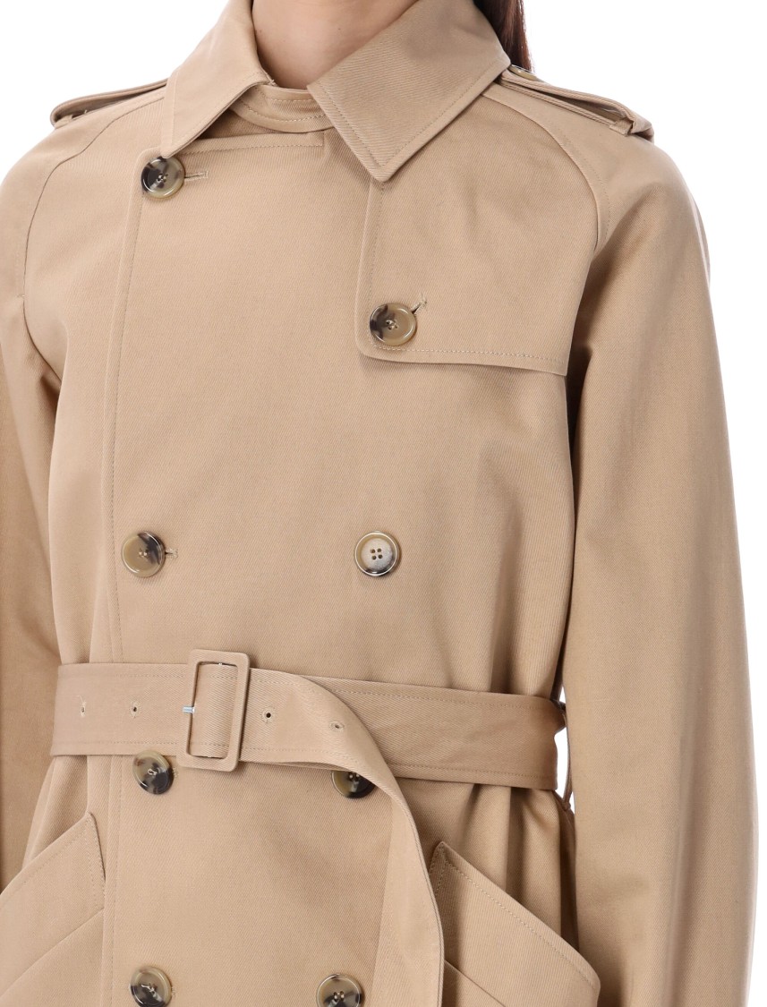 Apc A.p.c. Greta Double-breasted Trench Coat In Neutrals