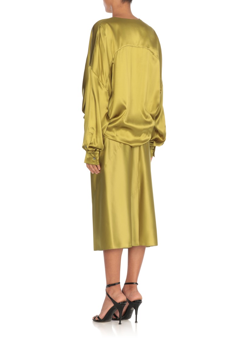 Dries Van Noten Draped Silk-blend Satin Blouse