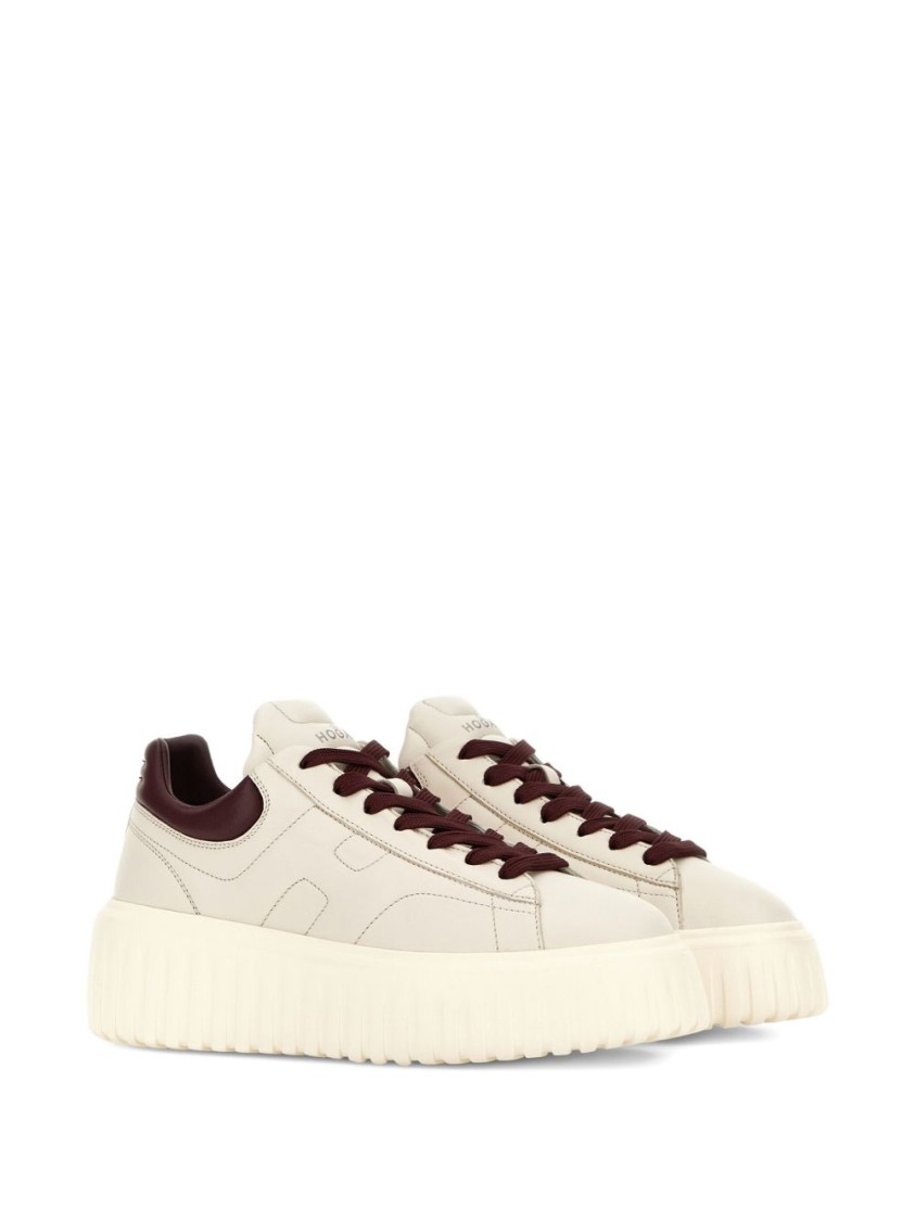 Hogan Platform Sneakers With Round Toe In Neutral