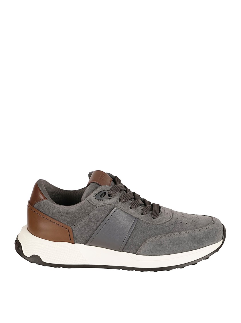 Tod's Ergonomic Grey Sneakers With Suede In Gray