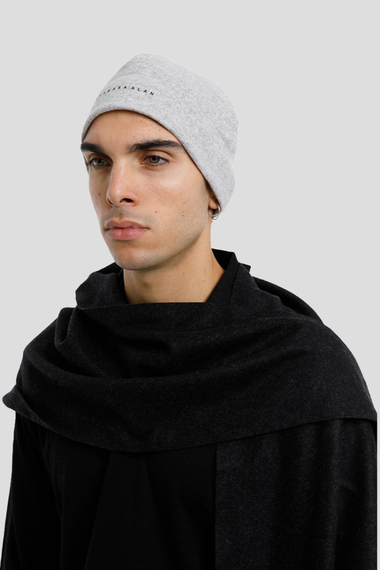 Barbara Alan Warm Grey Beanie In White