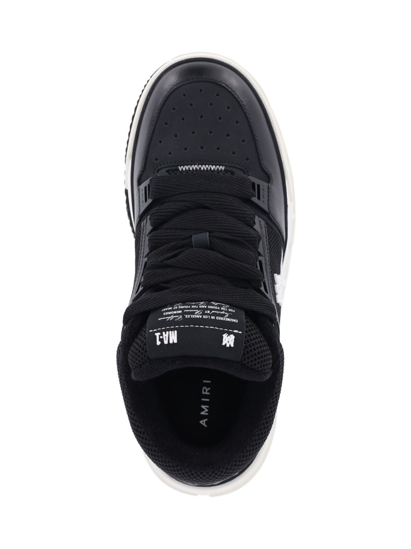 Amiri Black Low Top Sneakers With Logo Patch On The Tongue And Logo Lettering On The Heel In Leather Man In Black