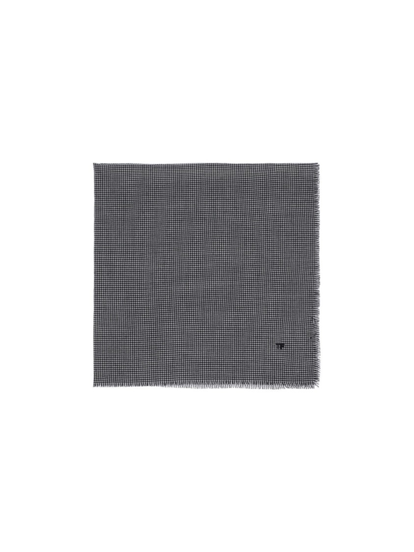 Tom Ford Fringed Edges Houndstooth Pattern Scarf