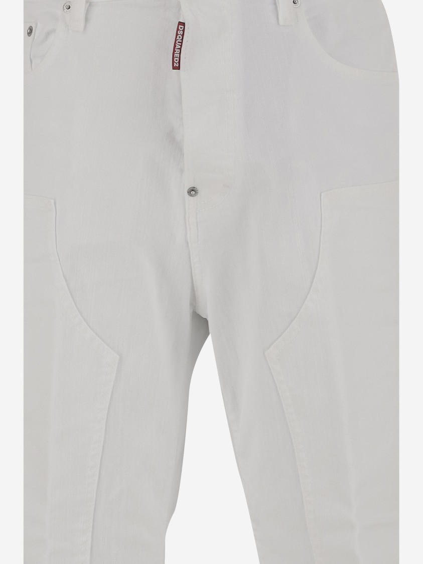 Shop Dsquared2 Stretch Cotton Cargo Pants In White