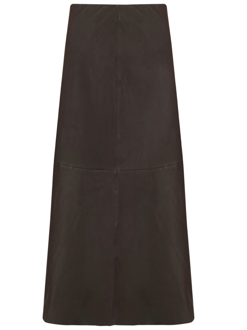 Shop By Malene Birger Simoas Leather Skirt In Brown