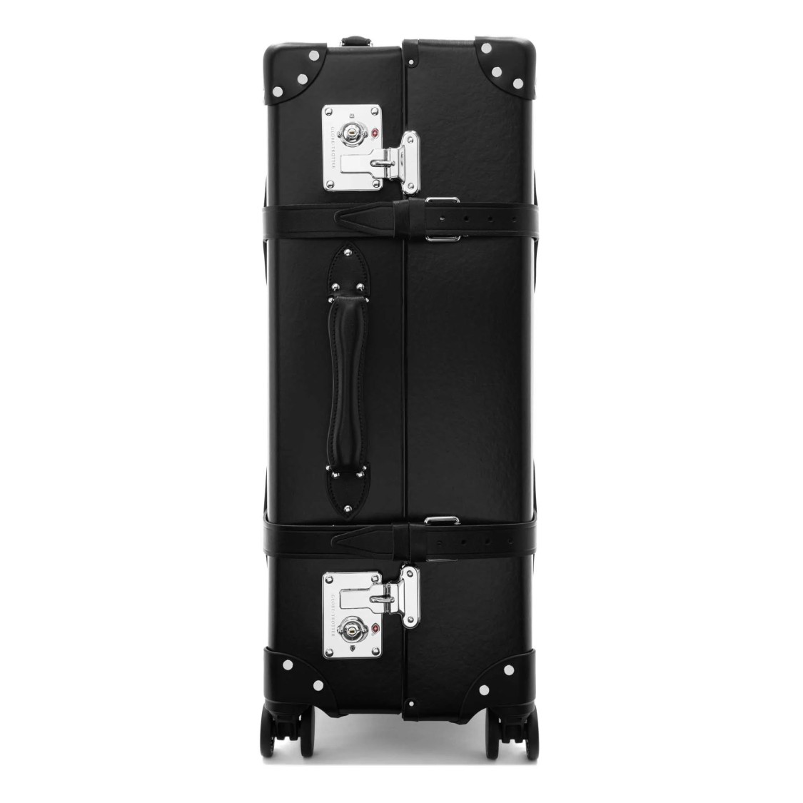 Globe-trotter Globe Trotter Centenary Large Check-in Suitcase With Leather Accents In Black