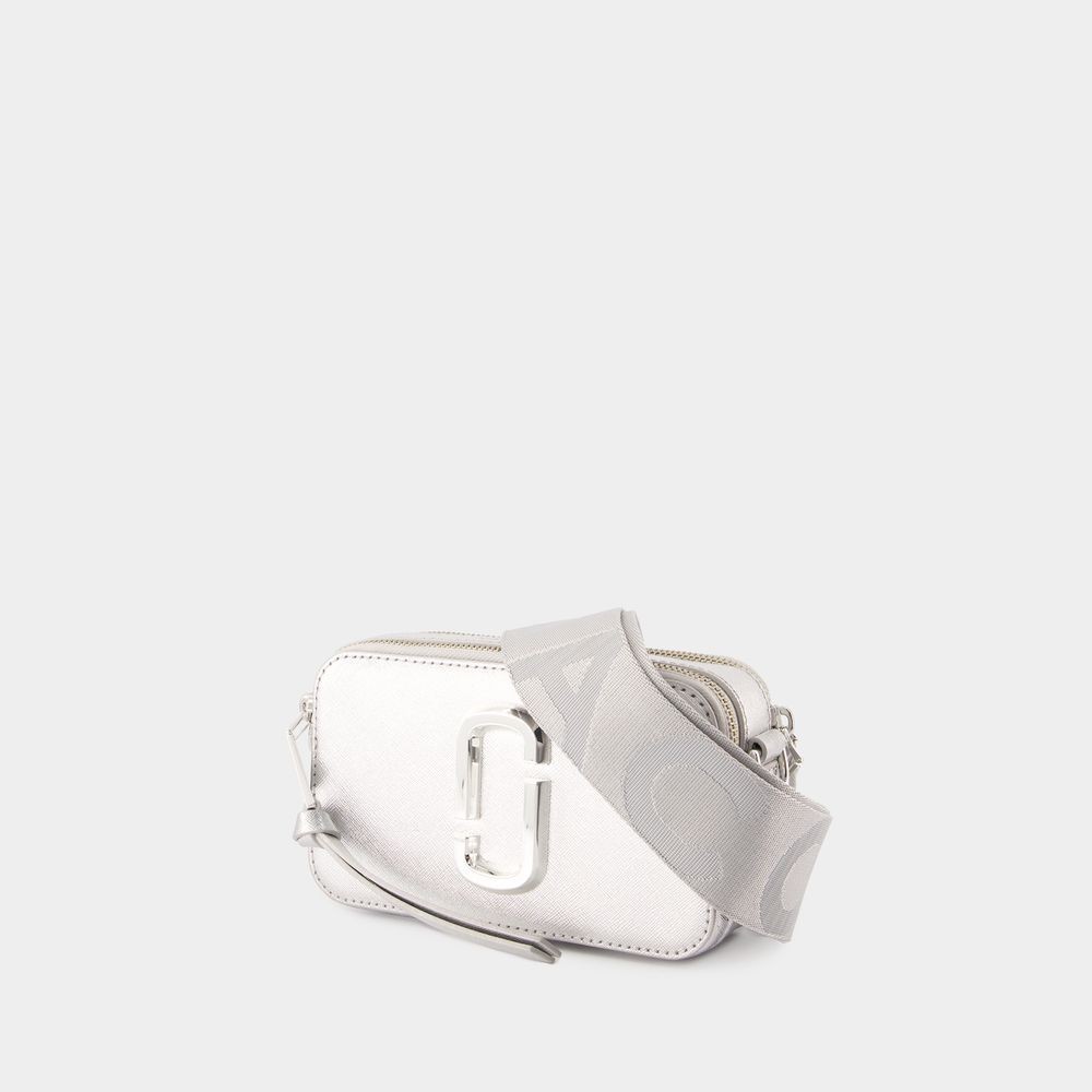 Marc Jacobs The Snapshot Crossbody - Leather - Silver In White