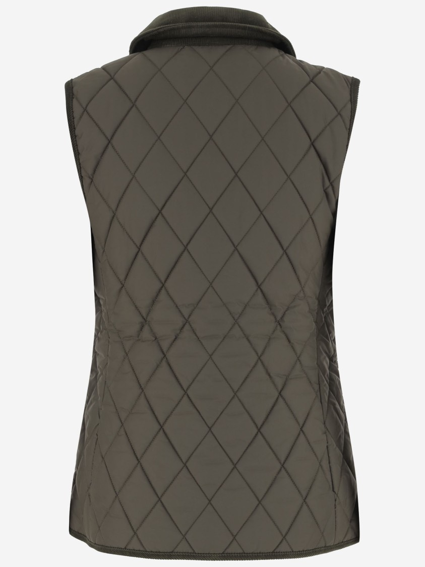 Polo Ralph Lauren Quilted Nylon Vest With Front Button Closure In Green
