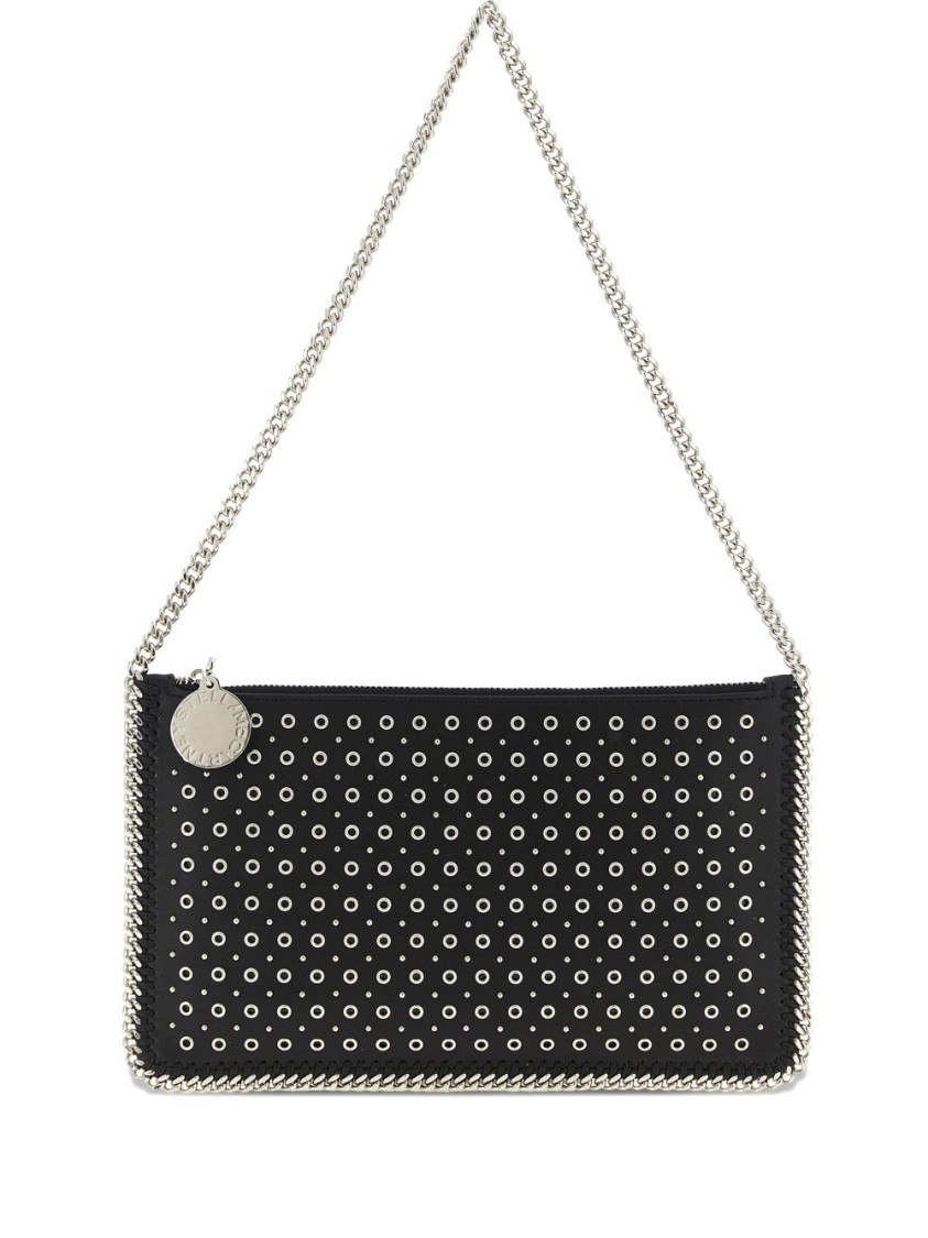 Stella Mccartney Black Clutch With Stud Embellishments In Black