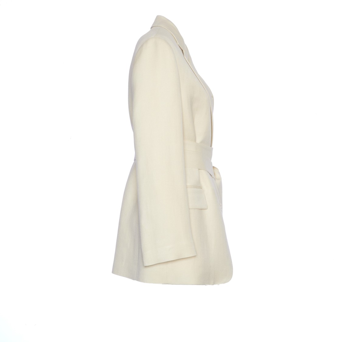 DONDUP DONDUP SINGLE BREASTED BLAZER IN VISCOSE AND LINEN TWILL