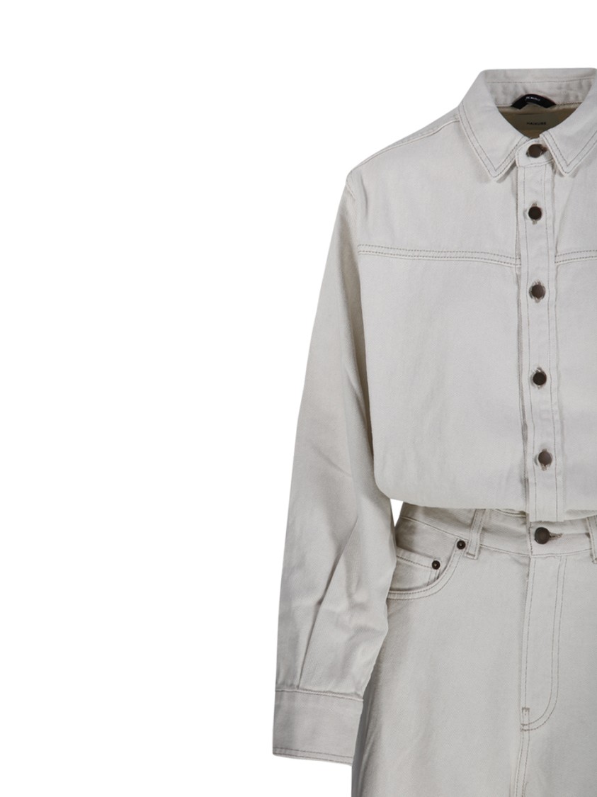 Haikure Cropped Button-up Tonya Pant In Neutrals