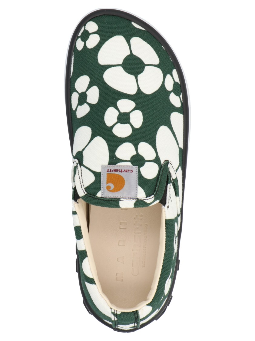Marni Carhartt Wip X  Sneakers In Organic Cotton With Floral Print