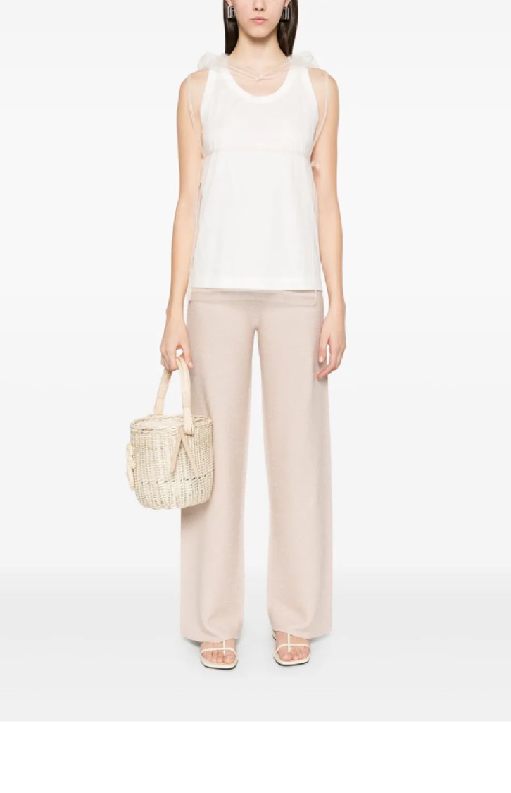 Fabiana Filippi Wide-leg Pants With Drawstring Waist In Pink