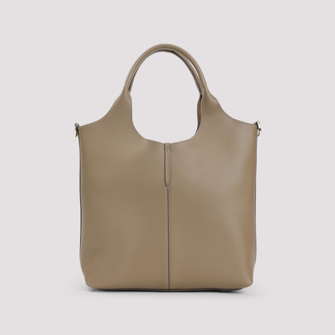 Tod's Structured Shoulder Bag In Smooth Leather In Neutral