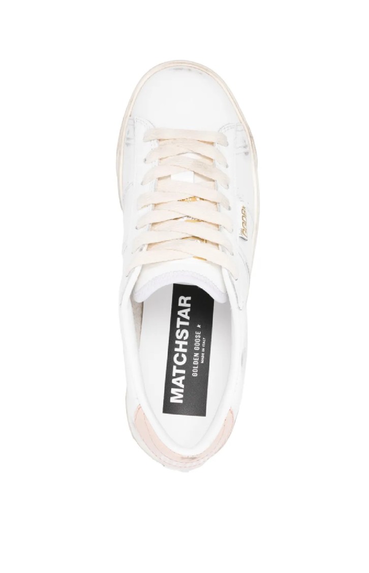Golden Goose Matchstar Classic White Leather Sneakers In White