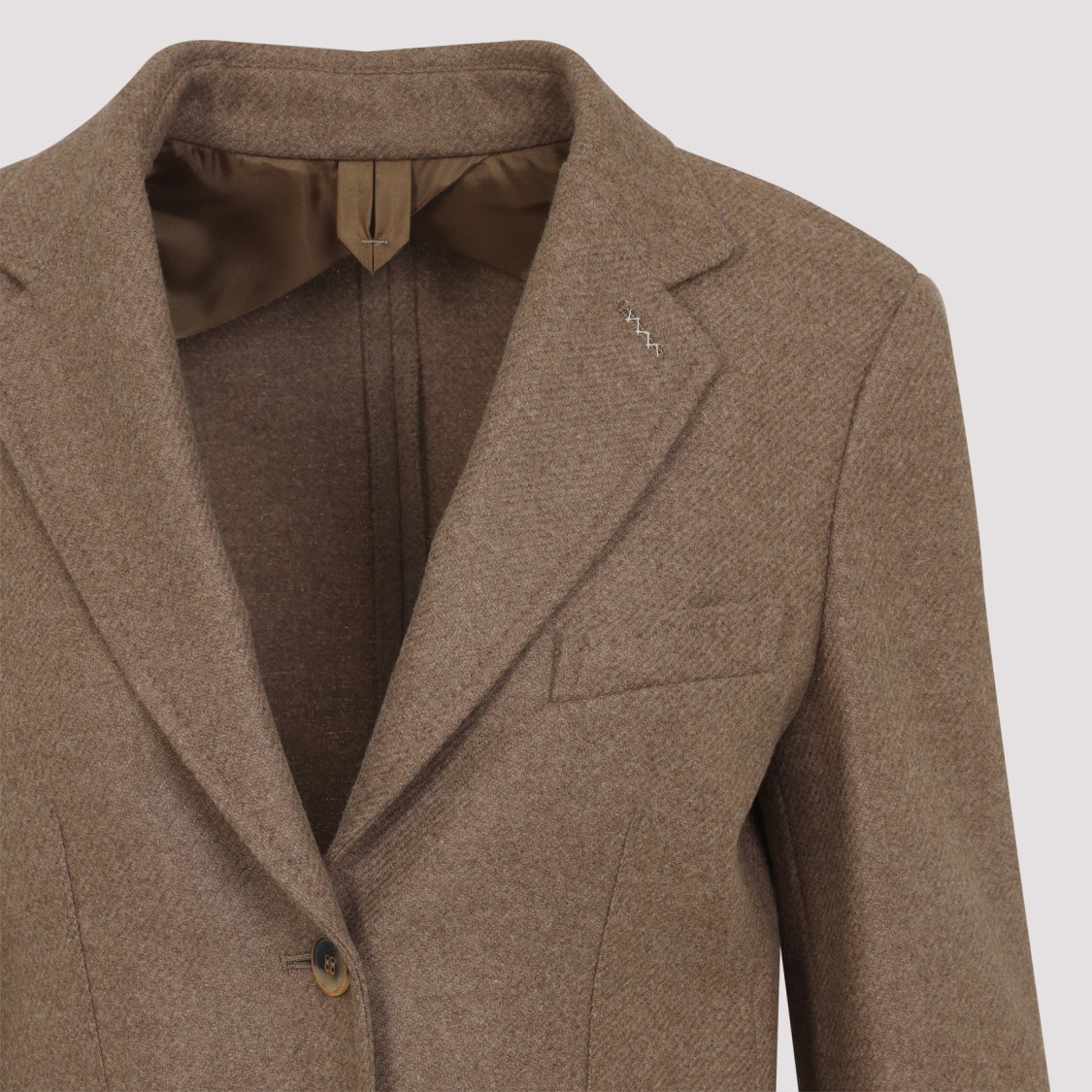Max Mara Alpaca Cashmere Camel Yak Tailored Jacket In Brown