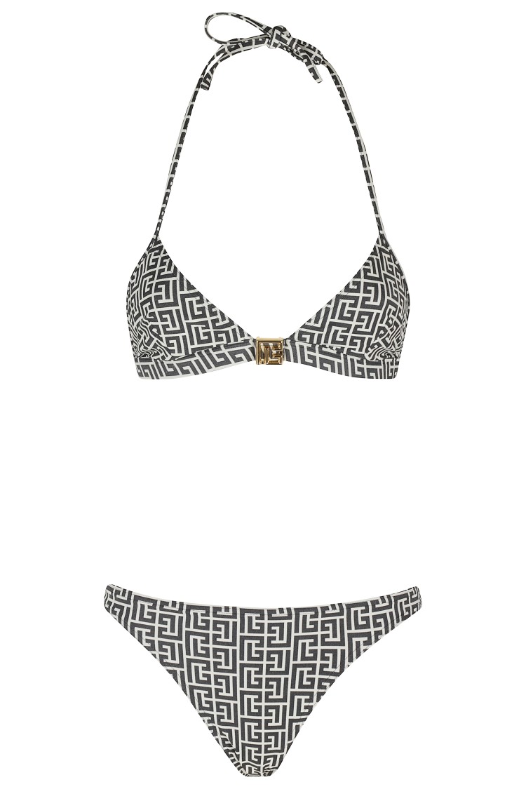 BALMAIN BALMAIN TRIANGLE BIKINI - BLACK/IVORY
