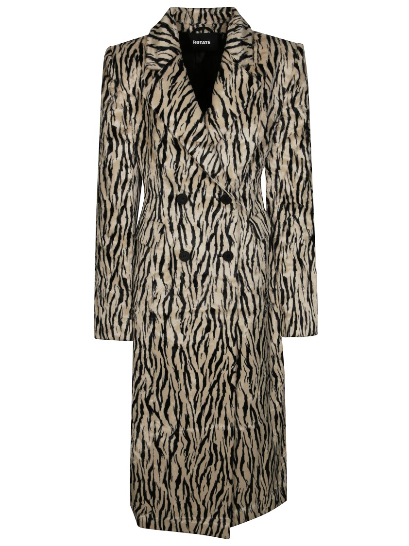 Rotate Birger Christensen Rotate Printed Faux Fur Coat In Brown