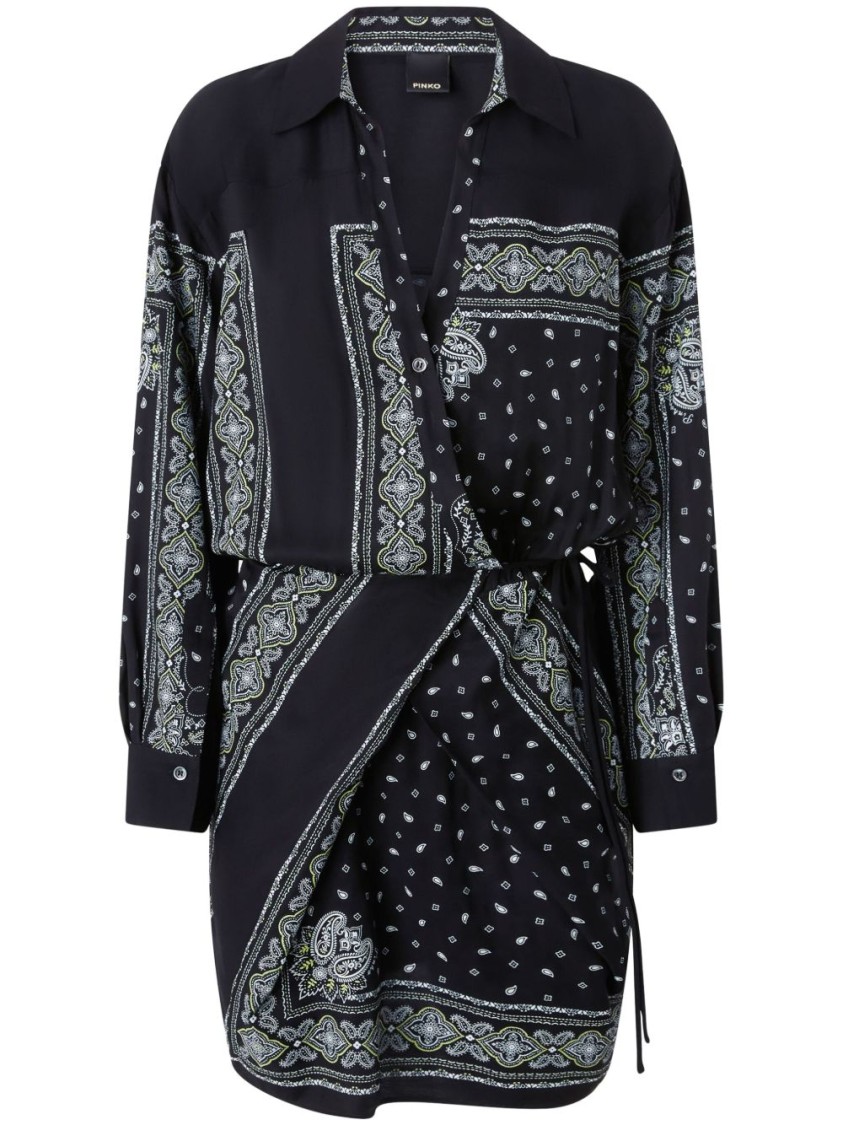 Shop Pinko Mesopotamia Dress With Side Tie Fastening