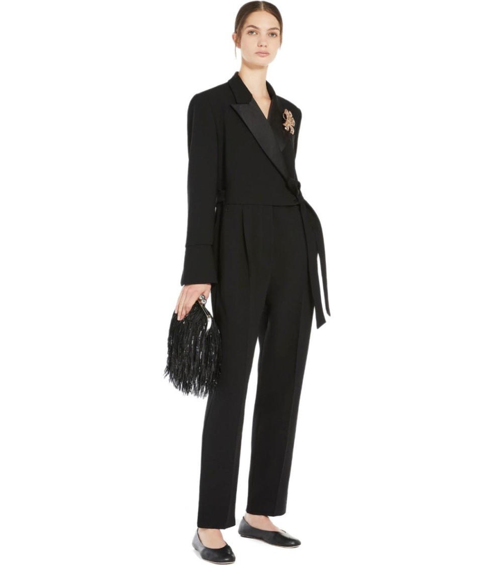 Max Mara Baviera Black Wrap Jumpsuit
