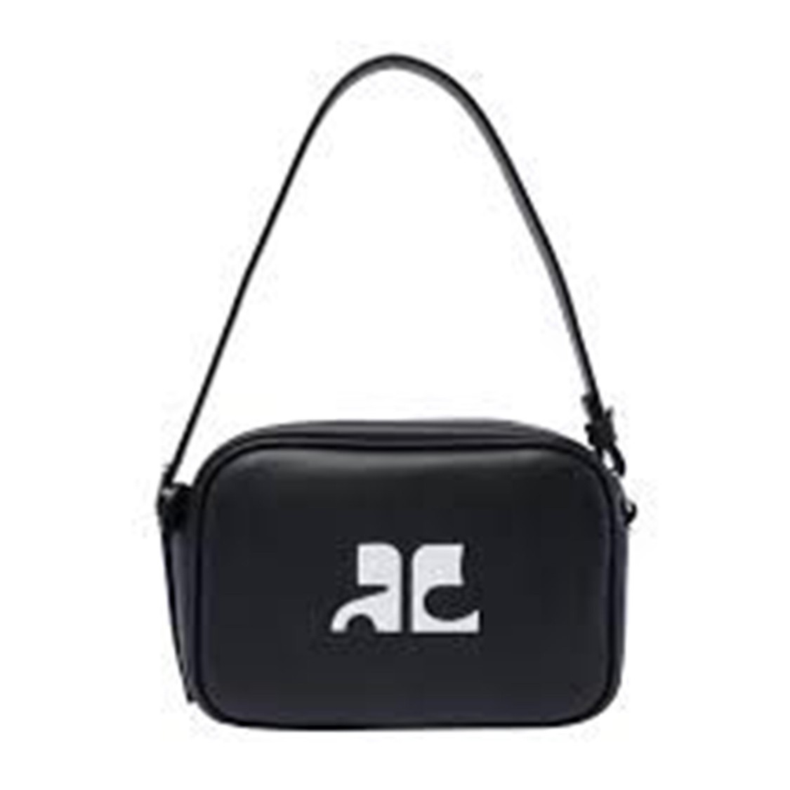 Courrèges Reedition Camera Bag In Grey Calf Leather