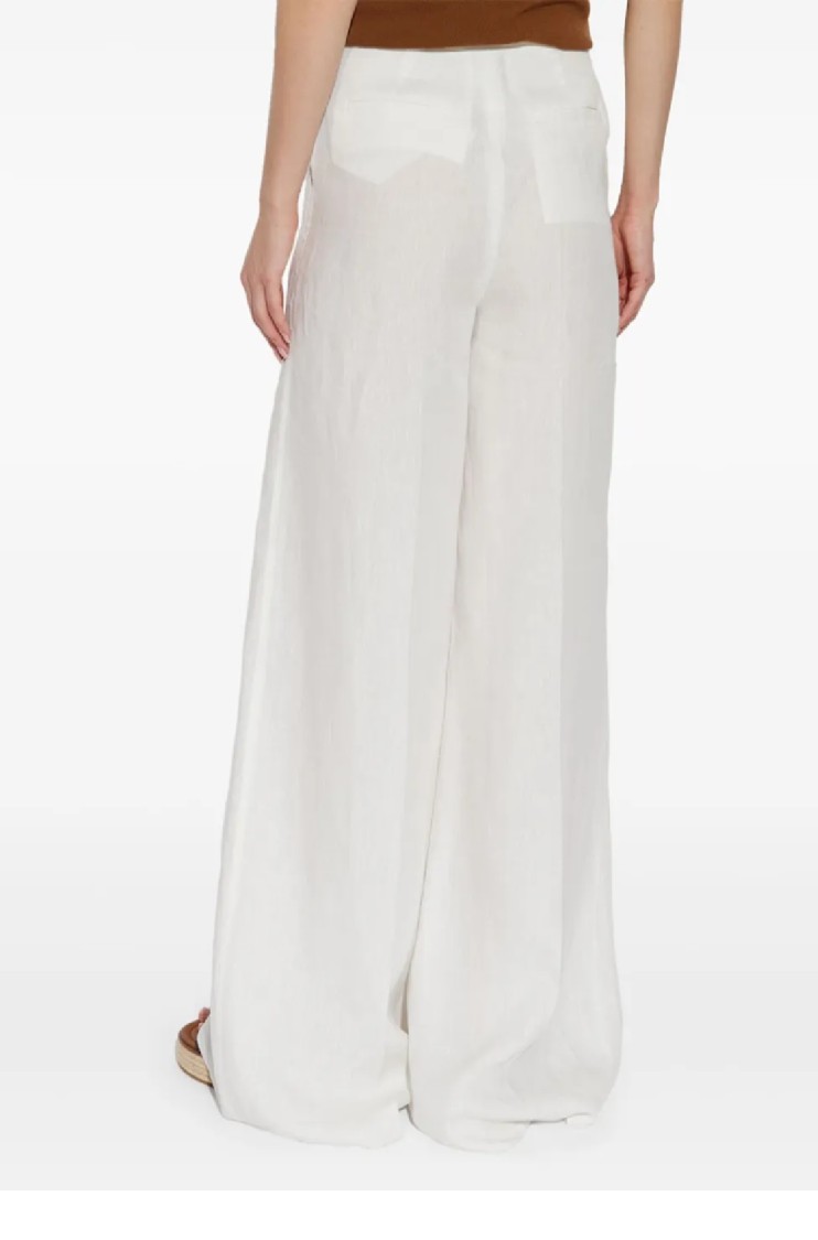 Max Mara Wide-leg High-waist Pants With Soft Textured Finish In Gray