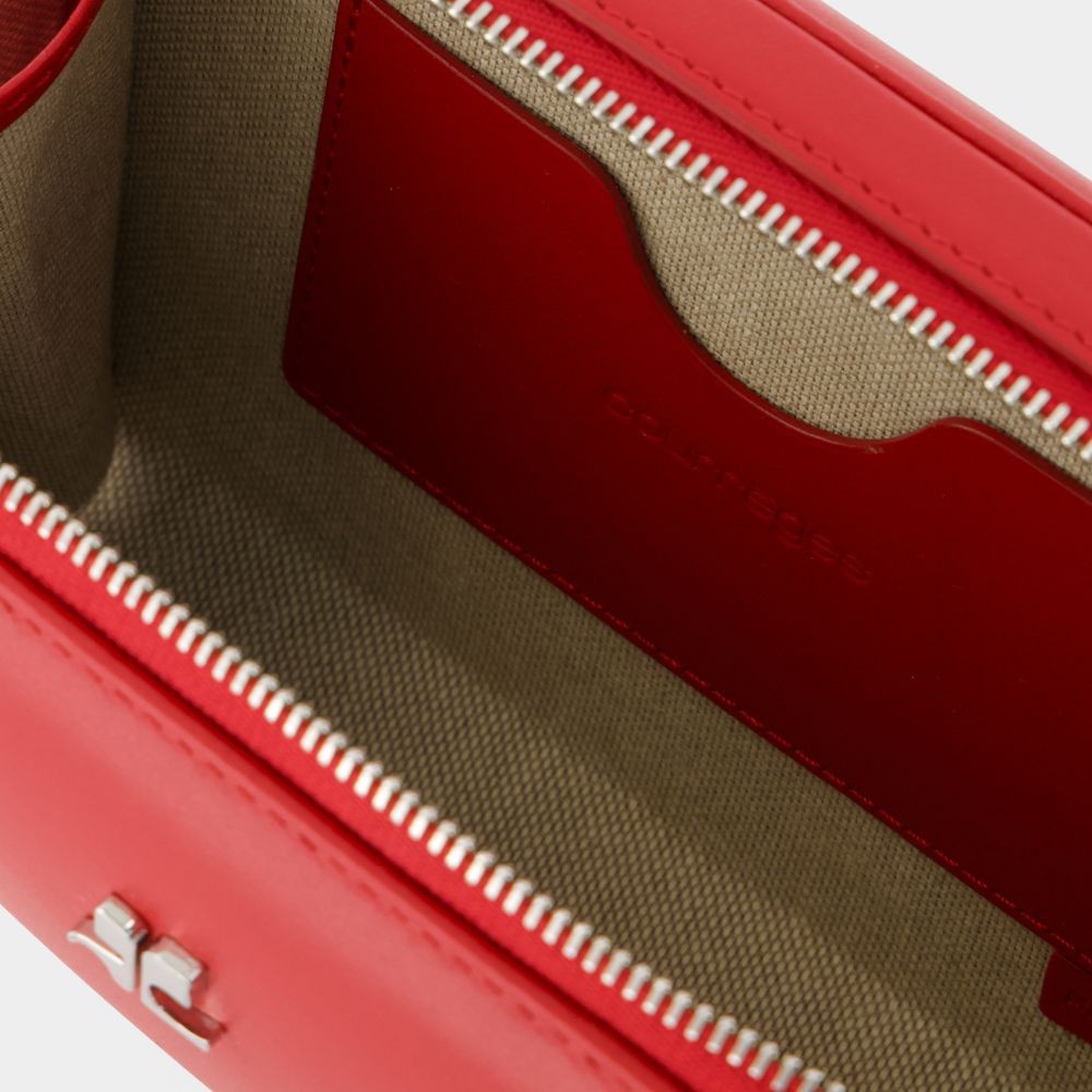 Courrèges Mini Chained Purse In Red