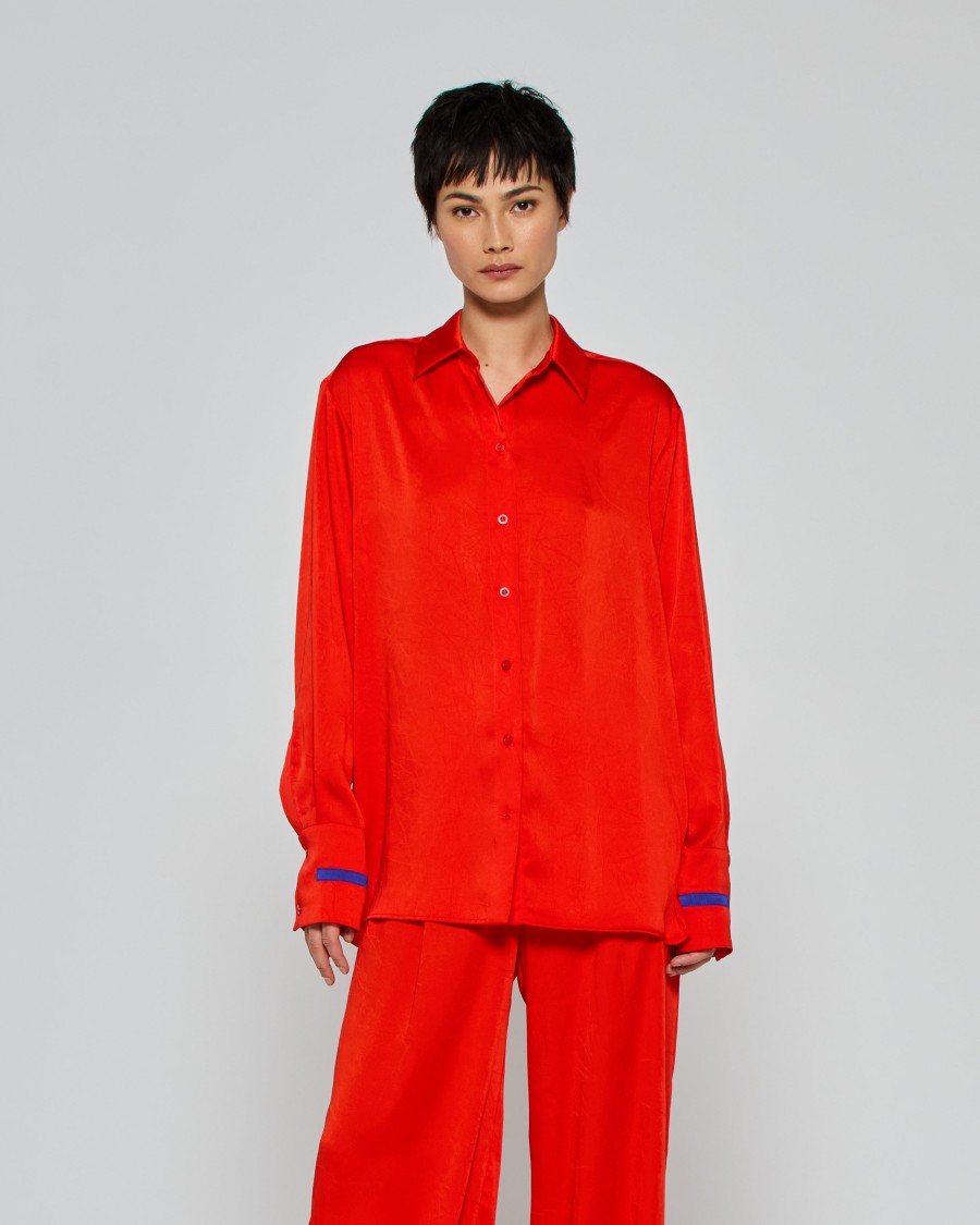 Serena Bute Oversized Shirt '25 - Bright Red