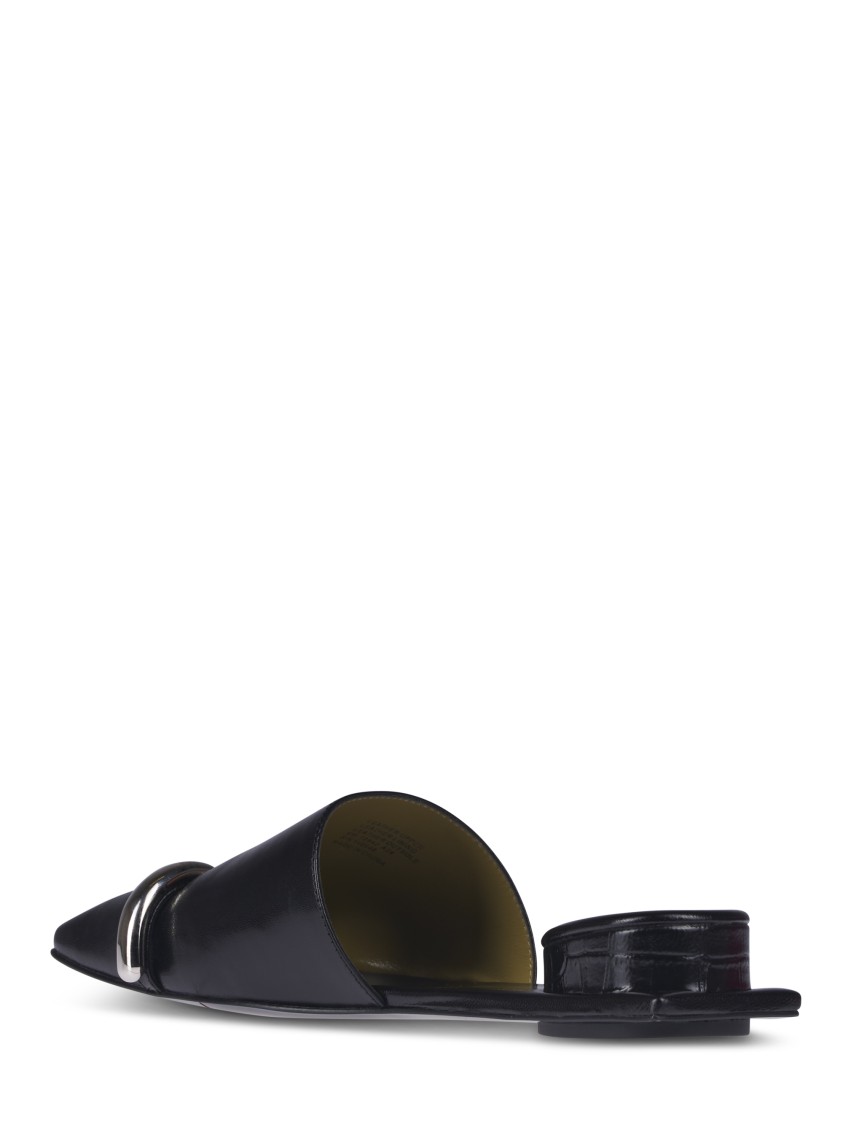 Tory Burch Pointed Toe Pierced Mule In Black