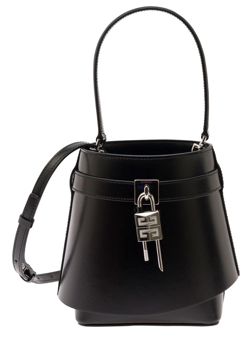 Givenchy Shark Lock' Black Bucket Bag With 4G Padlock