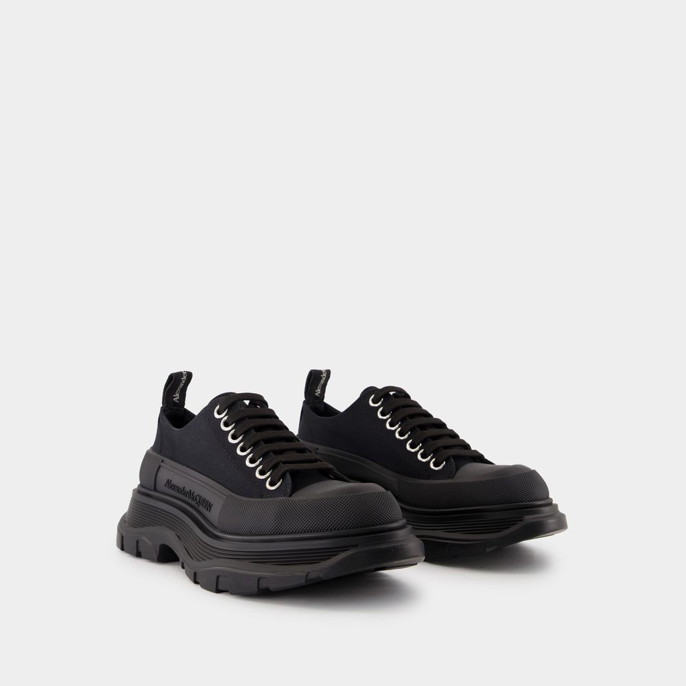 ALEXANDER MCQUEEN ALEXANDER MCQUEEN TREAD SLICK SNEAKERS - CANVAS - BLACK