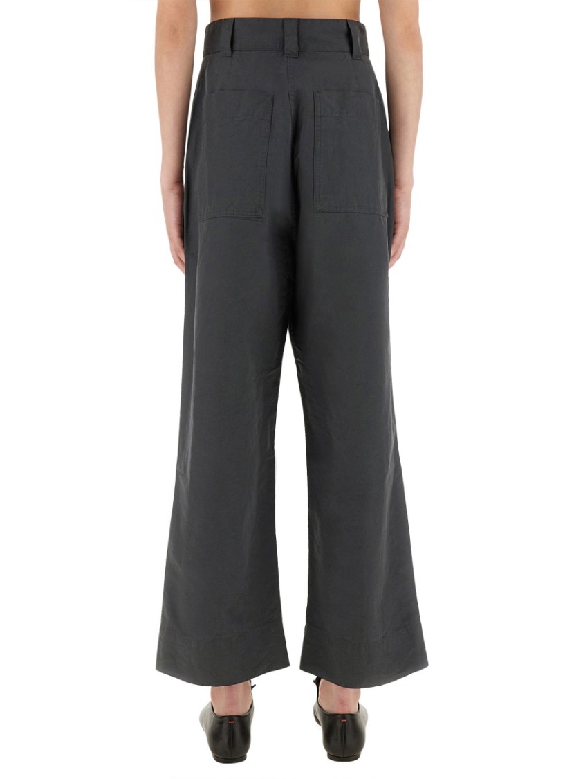 MARGARET HOWELL MARGARET HOWELL HIGH-WAISTED CROPPED PANTS WITH PLEATED FRONT