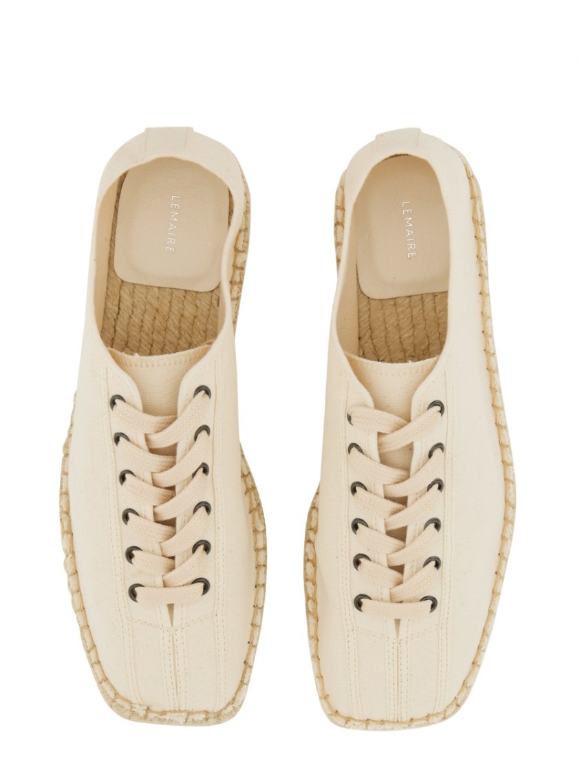 Lemaire Linoleum Laced Espadrilles Off White In White