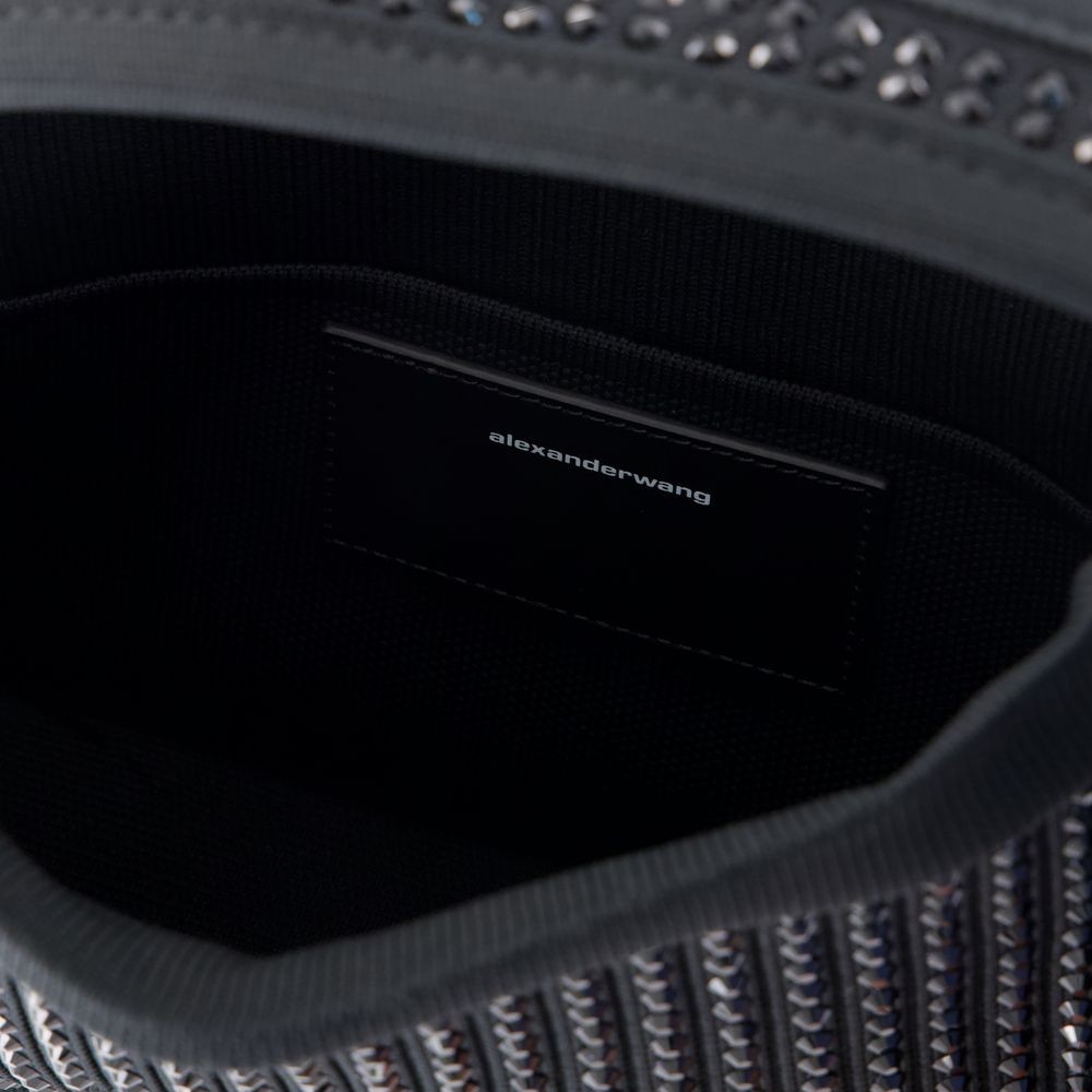 Alexander Wang Sapphire Glass Embellished Bag In Black