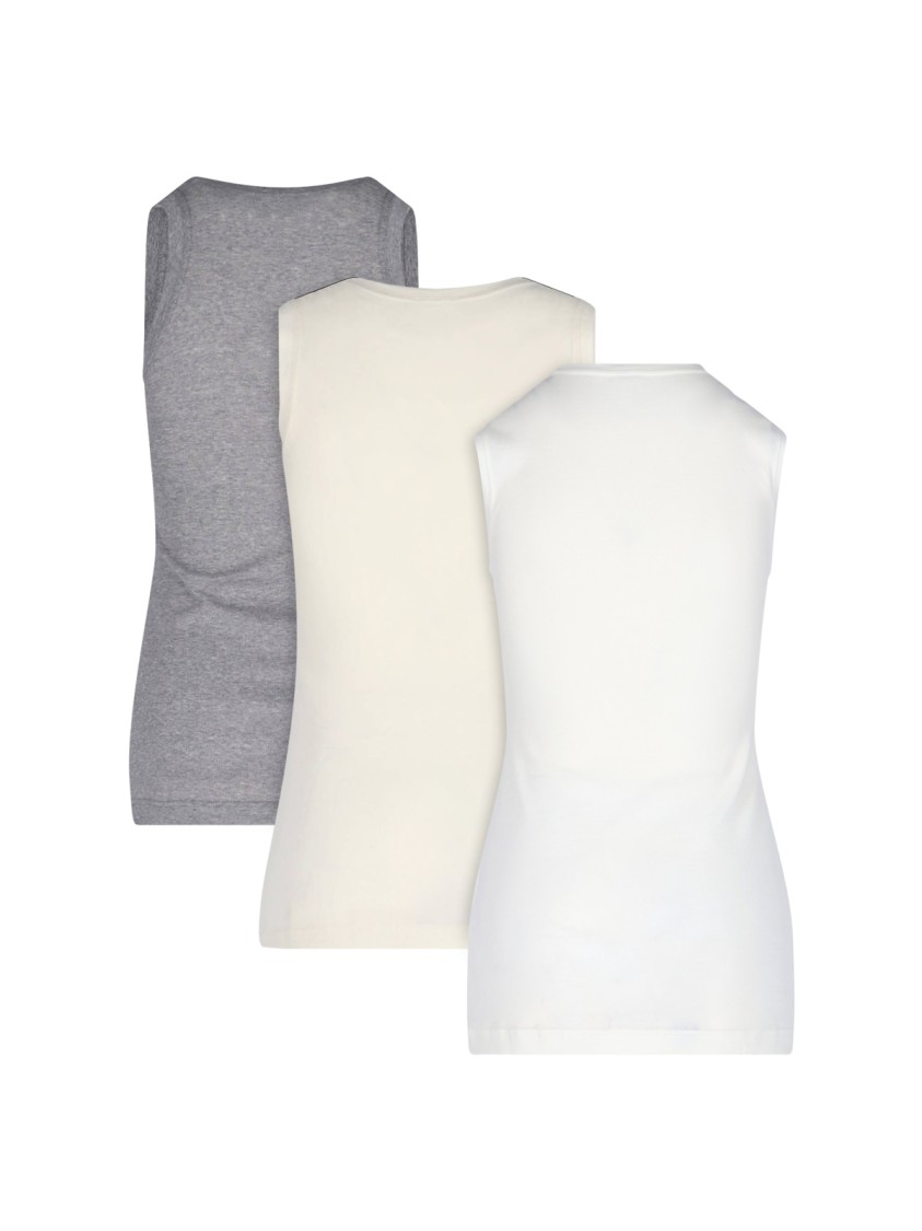 Shop Jil Sander 3-pack Tank Tops – White/beige/grey
