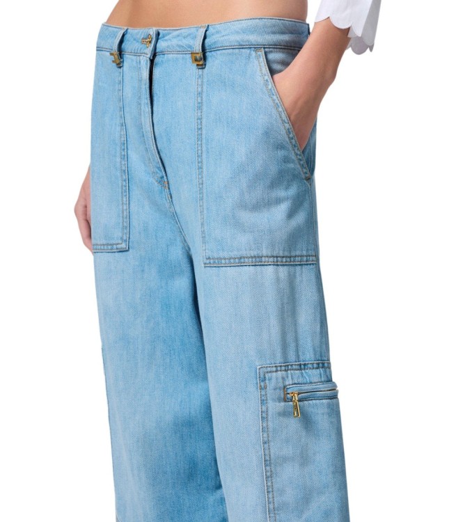 デニム・ジーパン Elisabetta Franchi Light Blue Cargo Jeans Elisabetta Franchi Light Blue Cargo Jeans in Blue | THE LIST