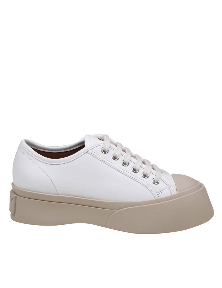 Marni Rubber Sole Sneakers Eyelet Detail In White